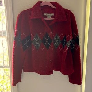 Red argyle jacket